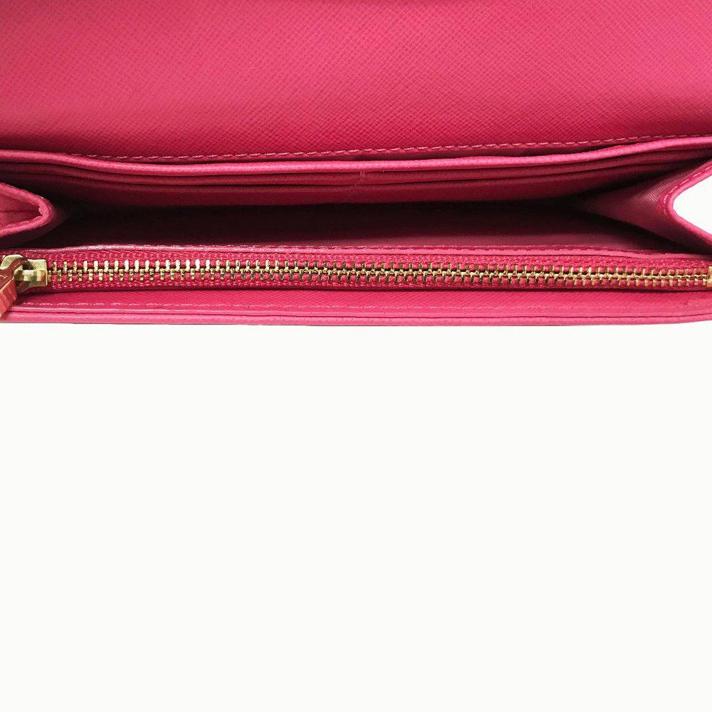 Tory Burch Robinson Pink Saffiano Leather Wallet