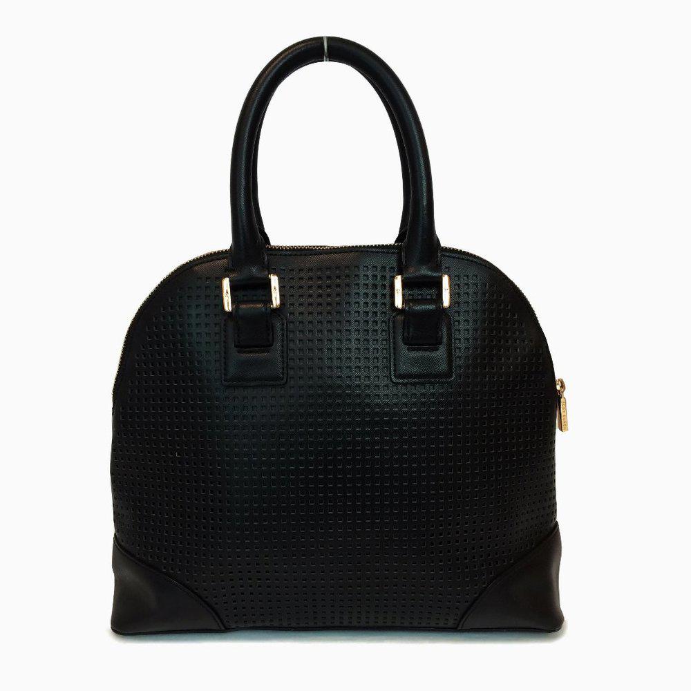 Tory Burch Robinson Perforated Black Dome Satchel