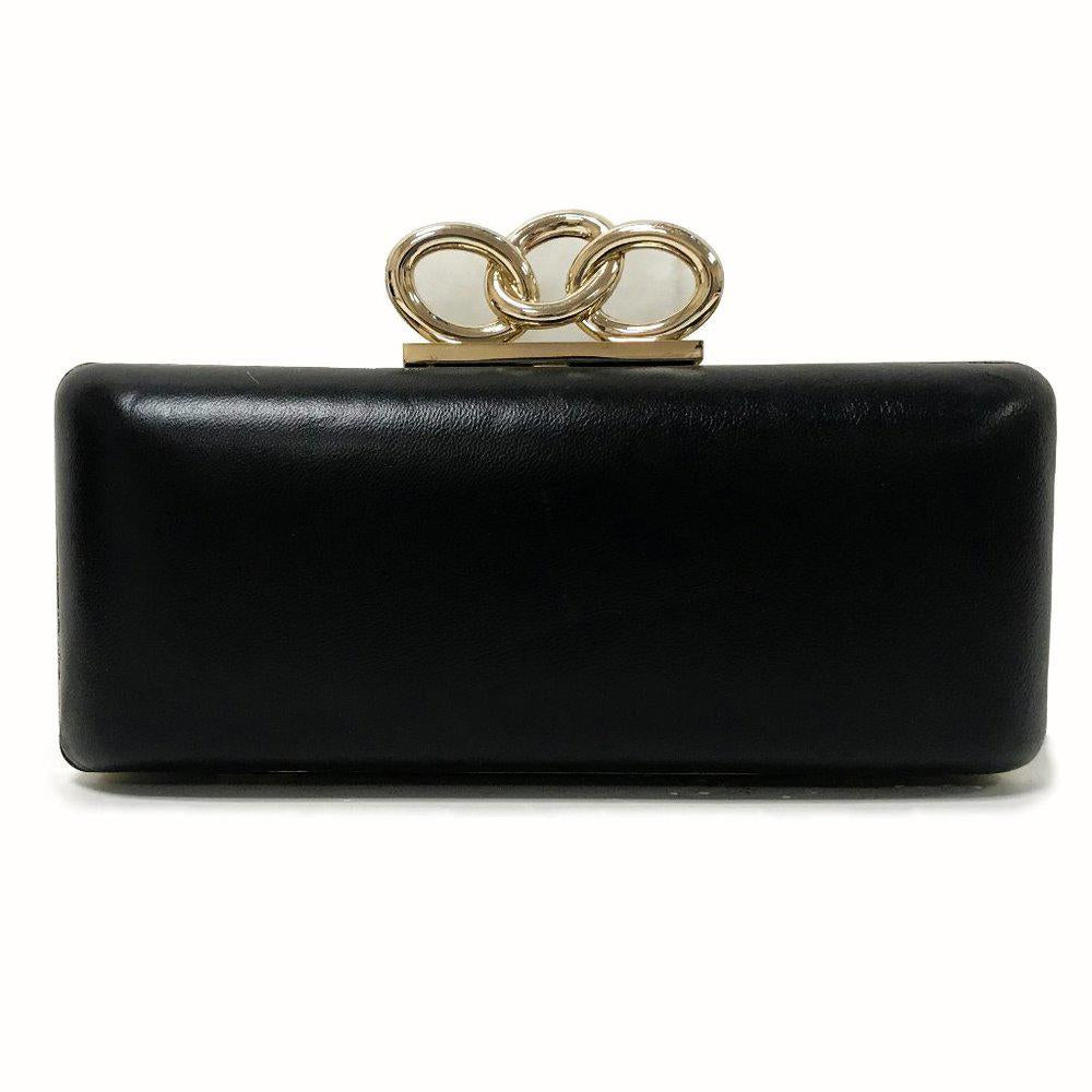 DVF Sutra Embossed Black Clutch