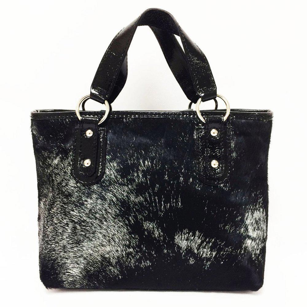 Maurizio Taiuti Silver Calf Hair Satchel Bag