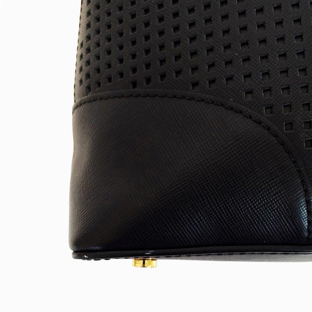 Tory Burch Robinson Perforated Black Dome Satchel