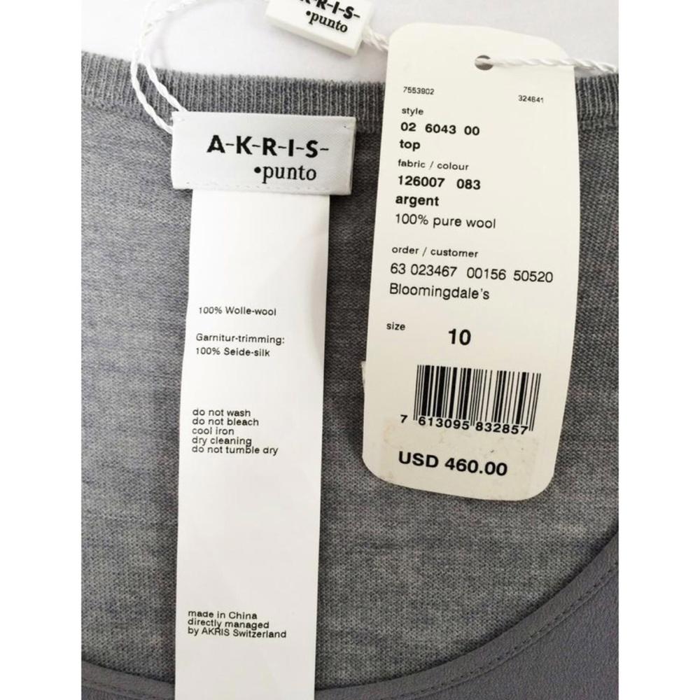 Akris Punto Grey Wool Sleeveless Top