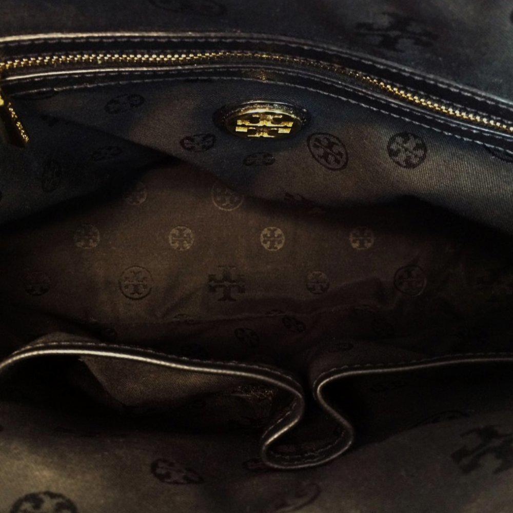 Tory Burch Robinson Perforated Black Dome Satchel