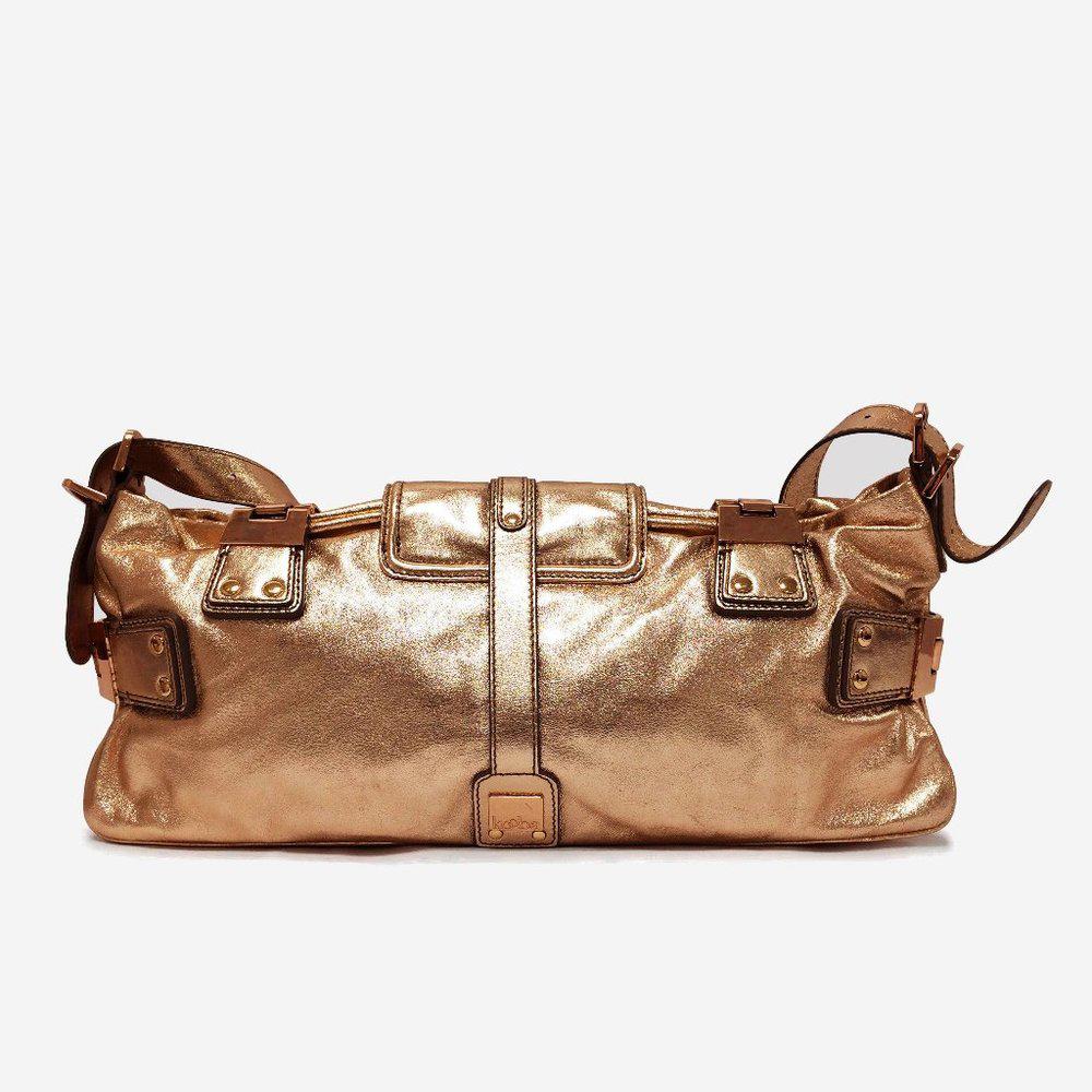 KOOBA Harlan Gold Leather Shoulder Bag