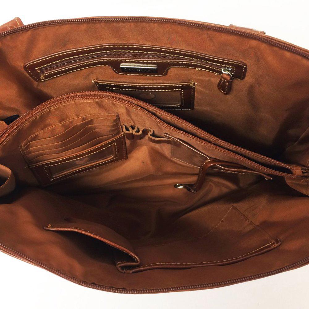 Giani Bernini Glazed Leather Tobacco Shoulder Bag