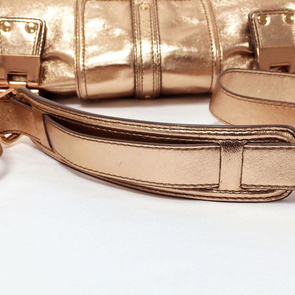 KOOBA Harlan Gold Leather Shoulder Bag