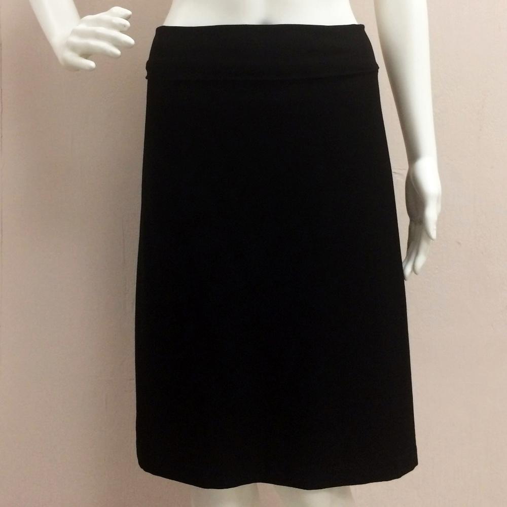 Eileen Fisher Black Fold Over Crepe Skirt