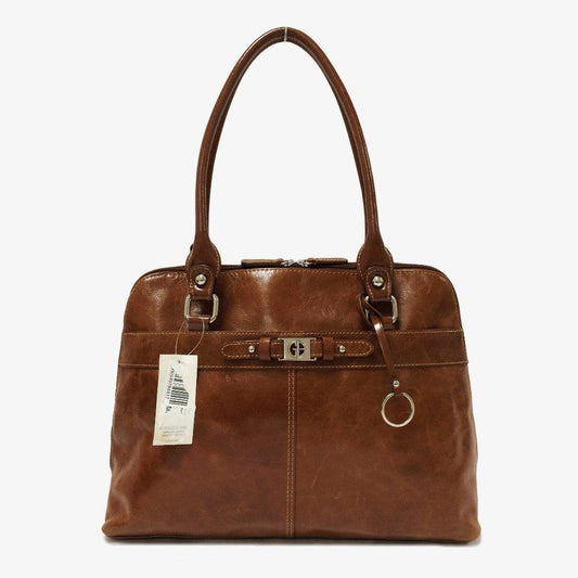 Giani Bernini Glazed Leather Tobacco Shoulder Bag