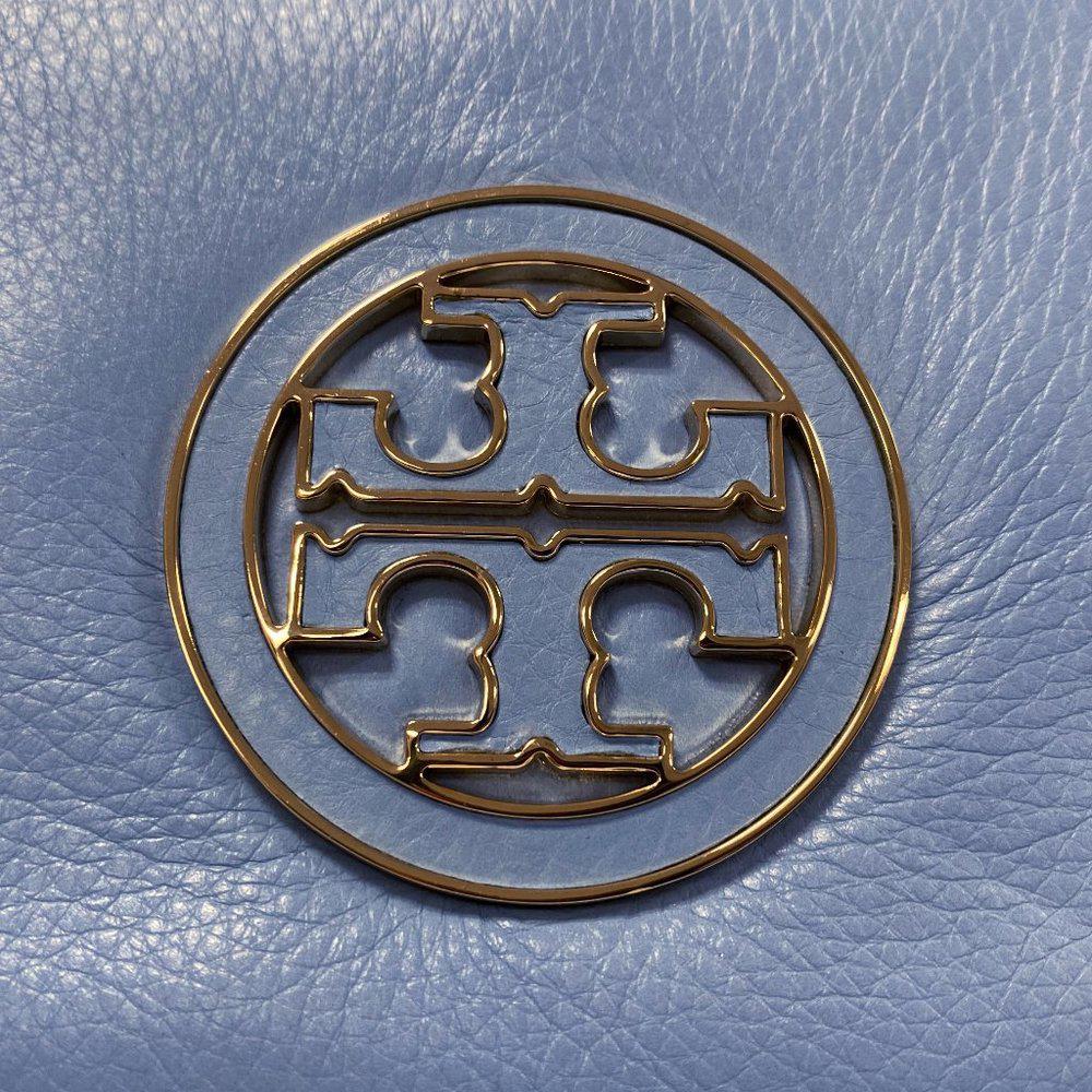 Tory Burch Amanda Light Chambray Logo Clutch