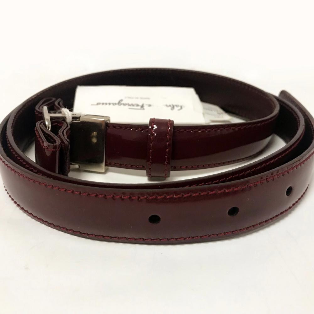 Salvatore Ferragamo Bordeaux Patent Leather Belt