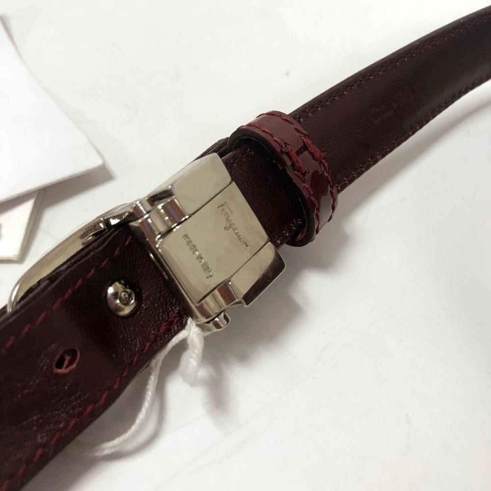 Salvatore Ferragamo Bordeaux Patent Leather Belt