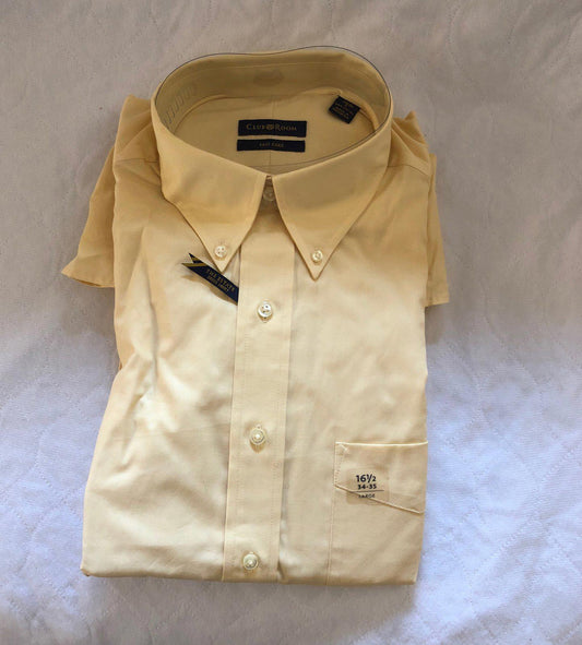 Club Room Men's Easy Care Yellow Dress Shirt - Size 16½