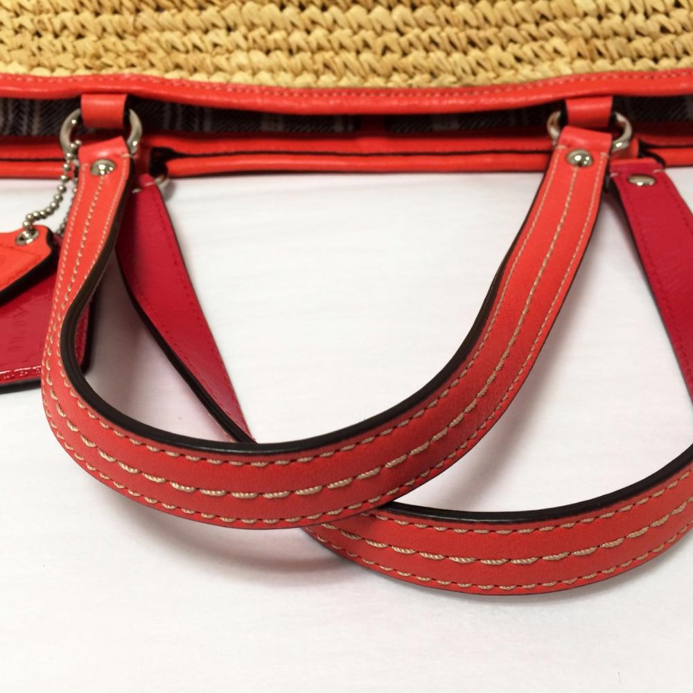 COACH 22904 Woven Straw Pocket Tote