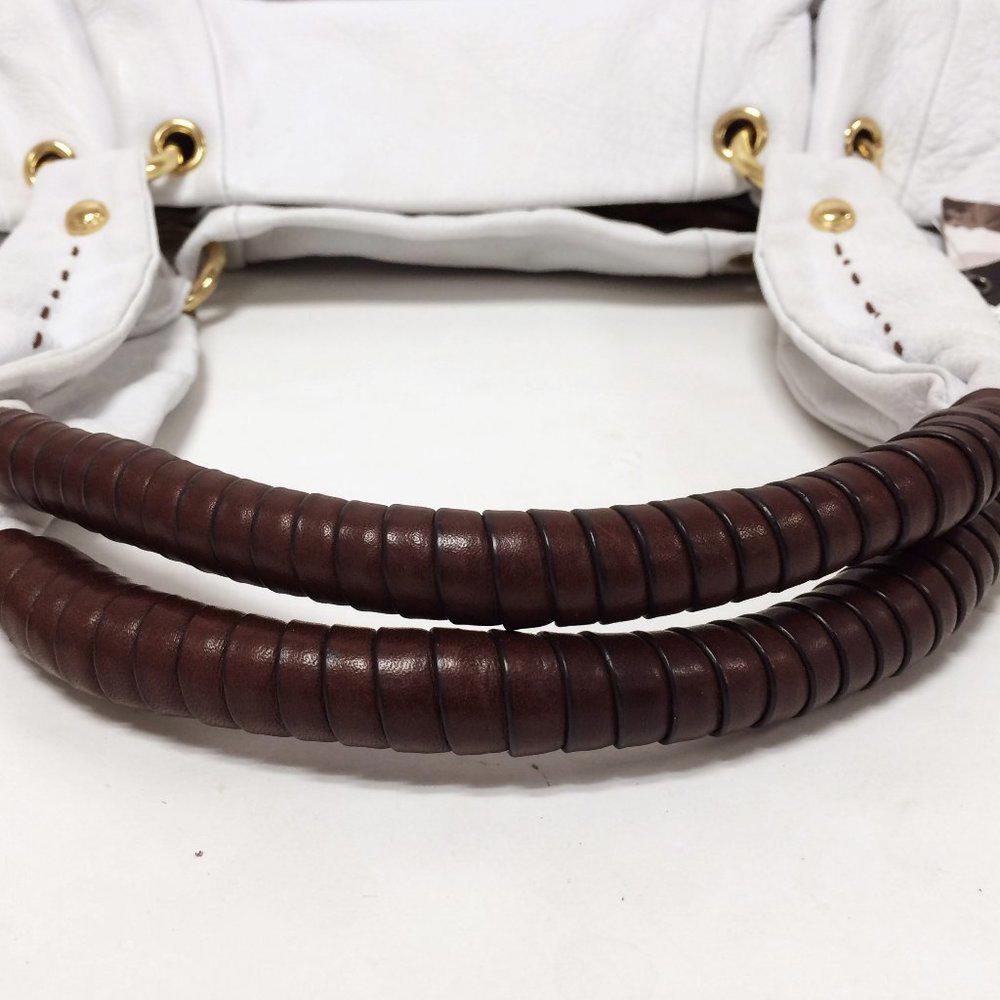B.Makowsky Victoria White Leather Bag