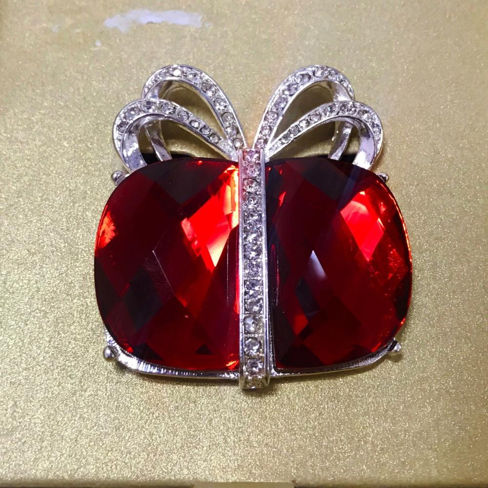 Jones New York Red Gift Box Brooche