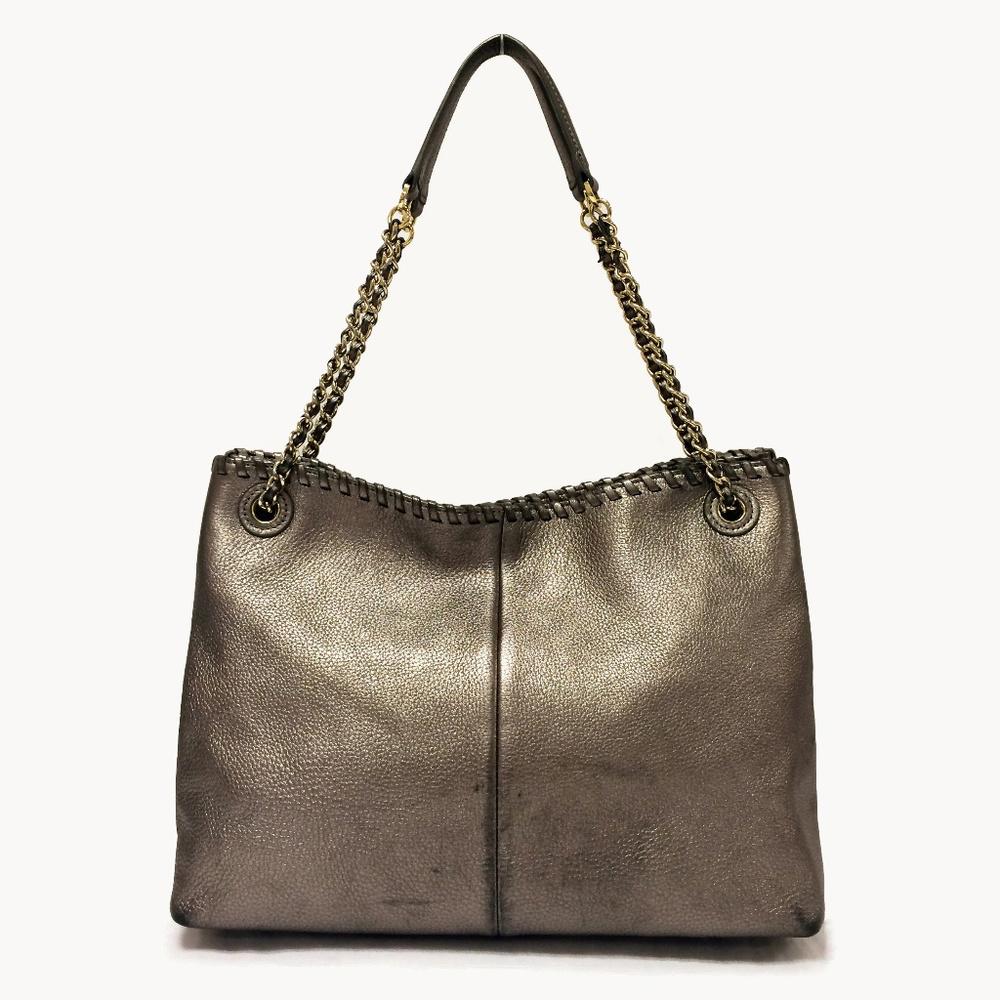 Tory Burch Marion Silver Leather Shoulder Bag