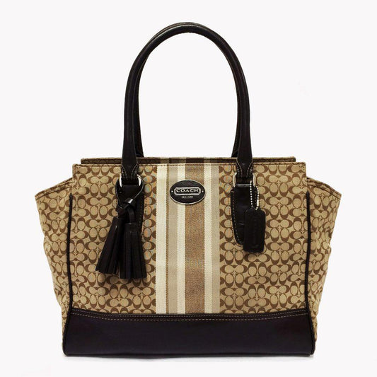 COACH 19916 Legacy Signature Stripe Khaki Candace