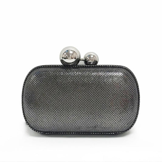 DVF Minaudiere Sphere Metallic Clutch