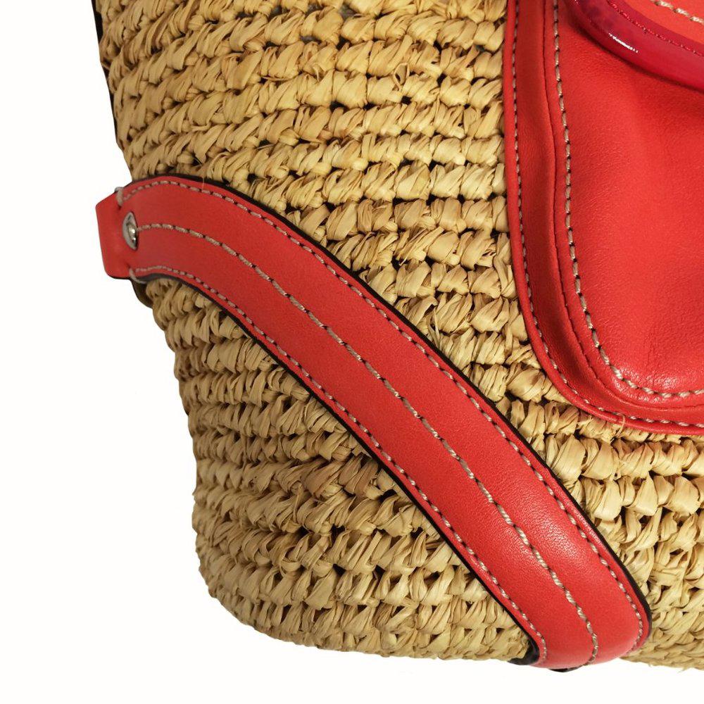 COACH 22904 Woven Straw Pocket Tote