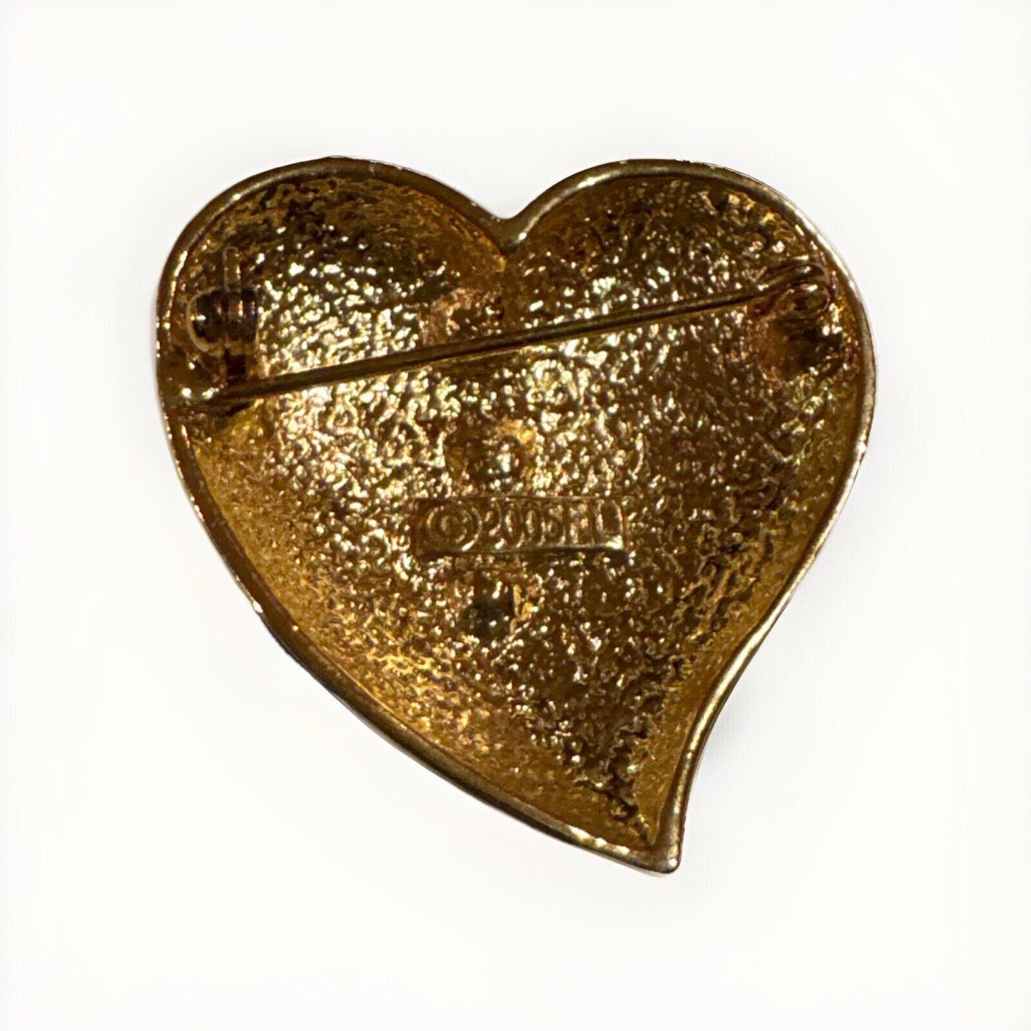 Elegante Fashion Jewelry Heart Shaped Pin Red /Gold /Rhinestones