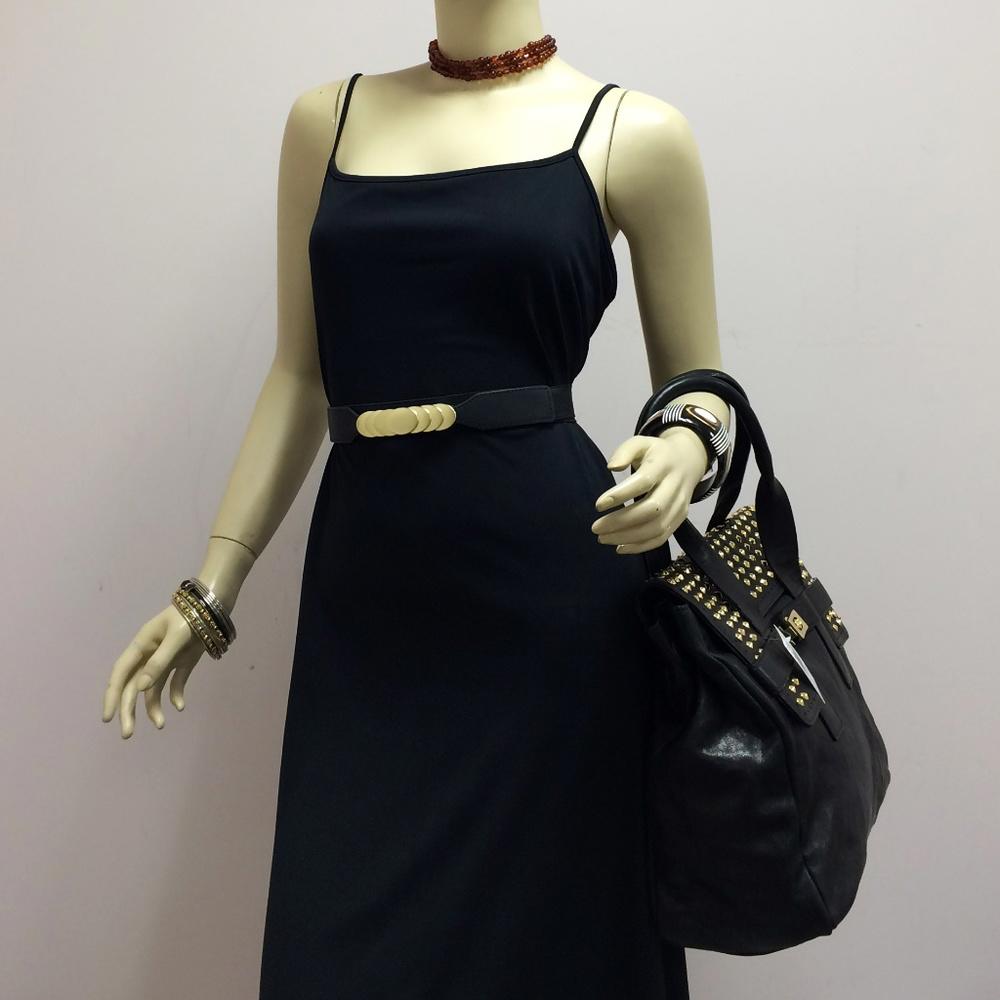 BE & D Studded Black Shoulder Bag
