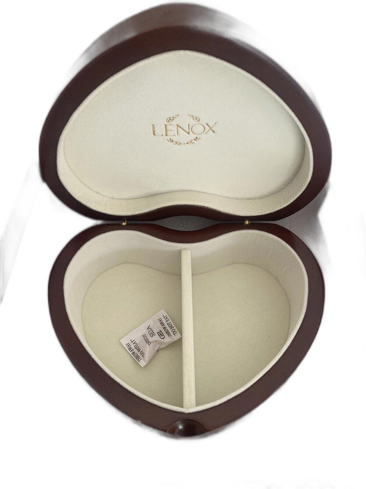 Lenox Heart Shape Wood Jewelry Box 7.5 X 6”  NEW