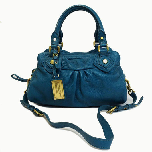 Marc by Marc Jacobs Classic Q Groovee Satchel Blue Leather Handbag