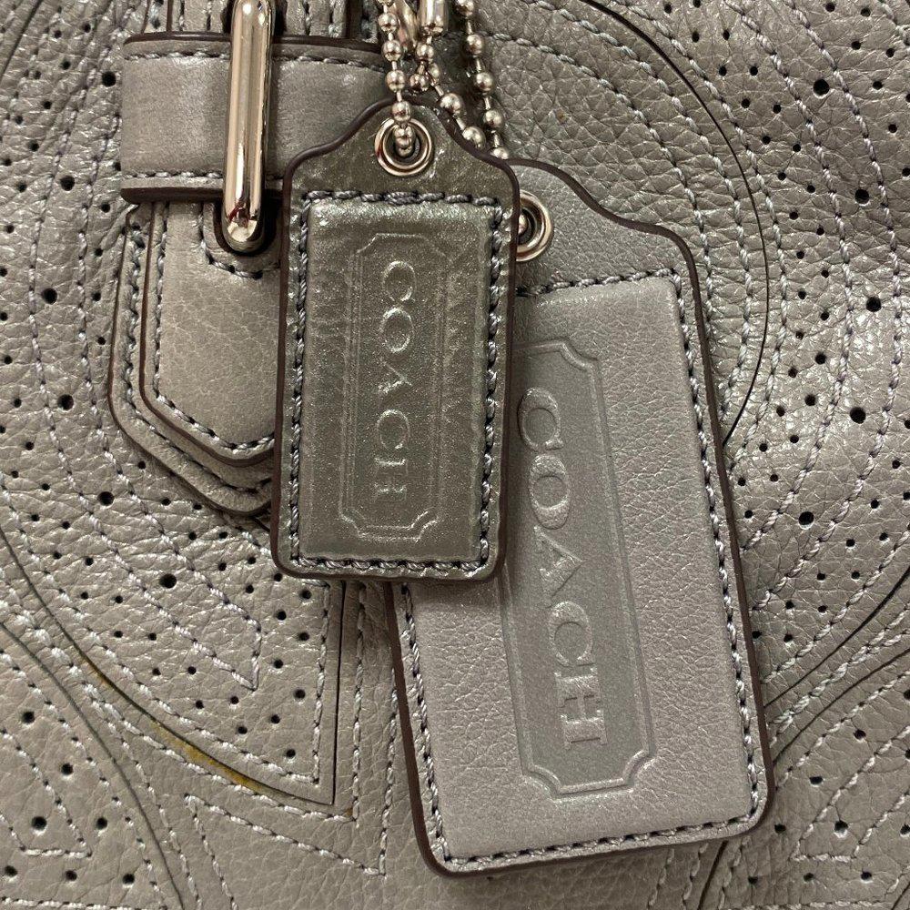 Coach 17821 Chelsea Inlaid Grey Leather Shopper Tote