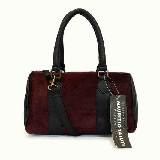 Maurizio Taiuti Red Calf Hair Satchel Bag