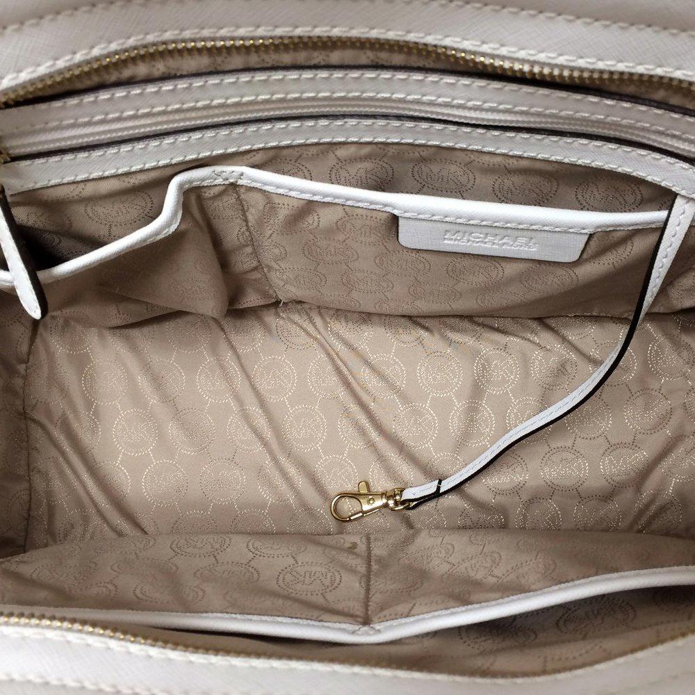 Michael by Michael kors Selma Optic White Leather Satchel