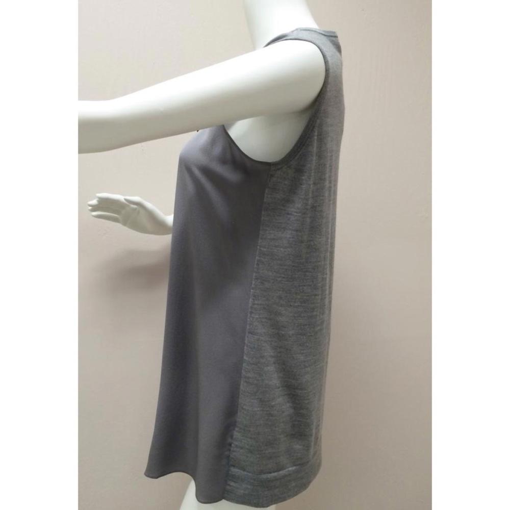 Akris Punto Grey Wool Sleeveless Top