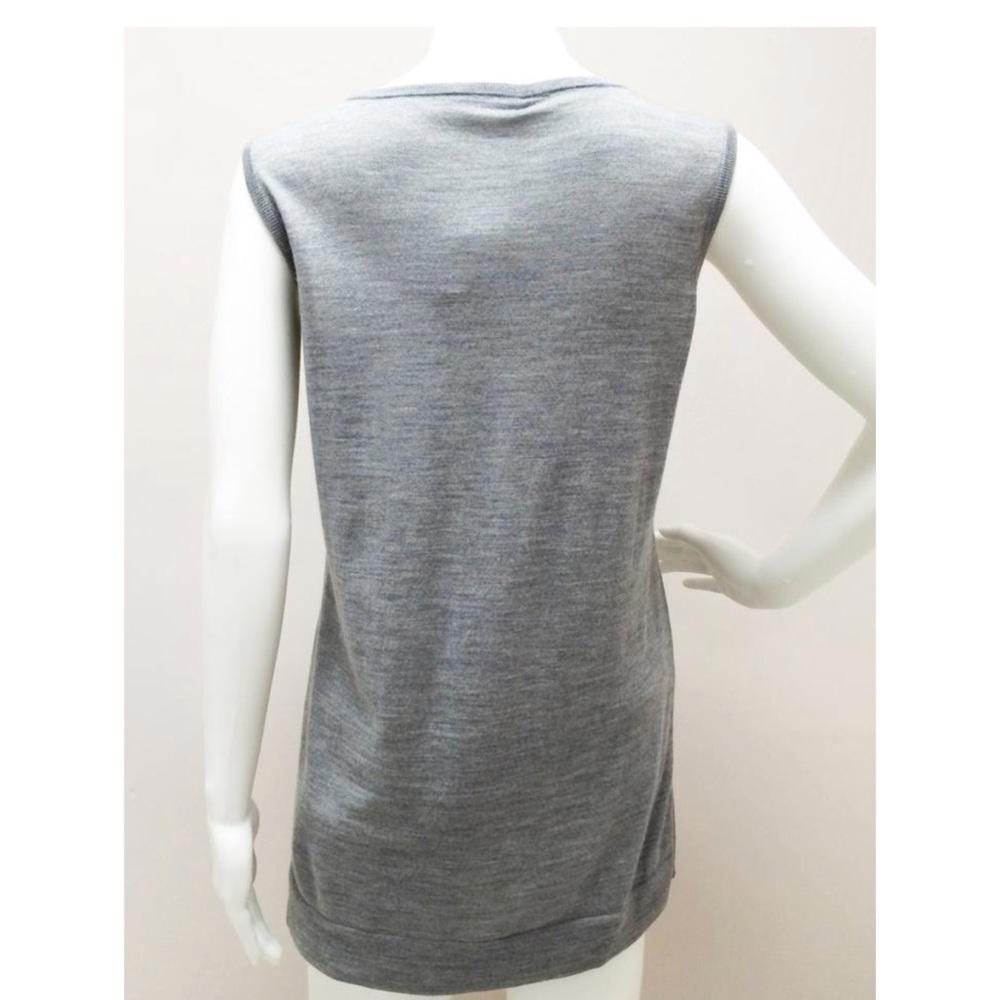 Akris Punto Grey Wool Sleeveless Top