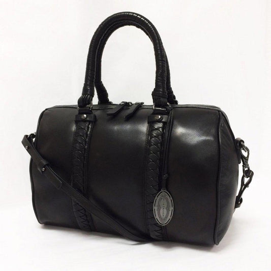 Elie Tahari Natalie Black Leather Satchel