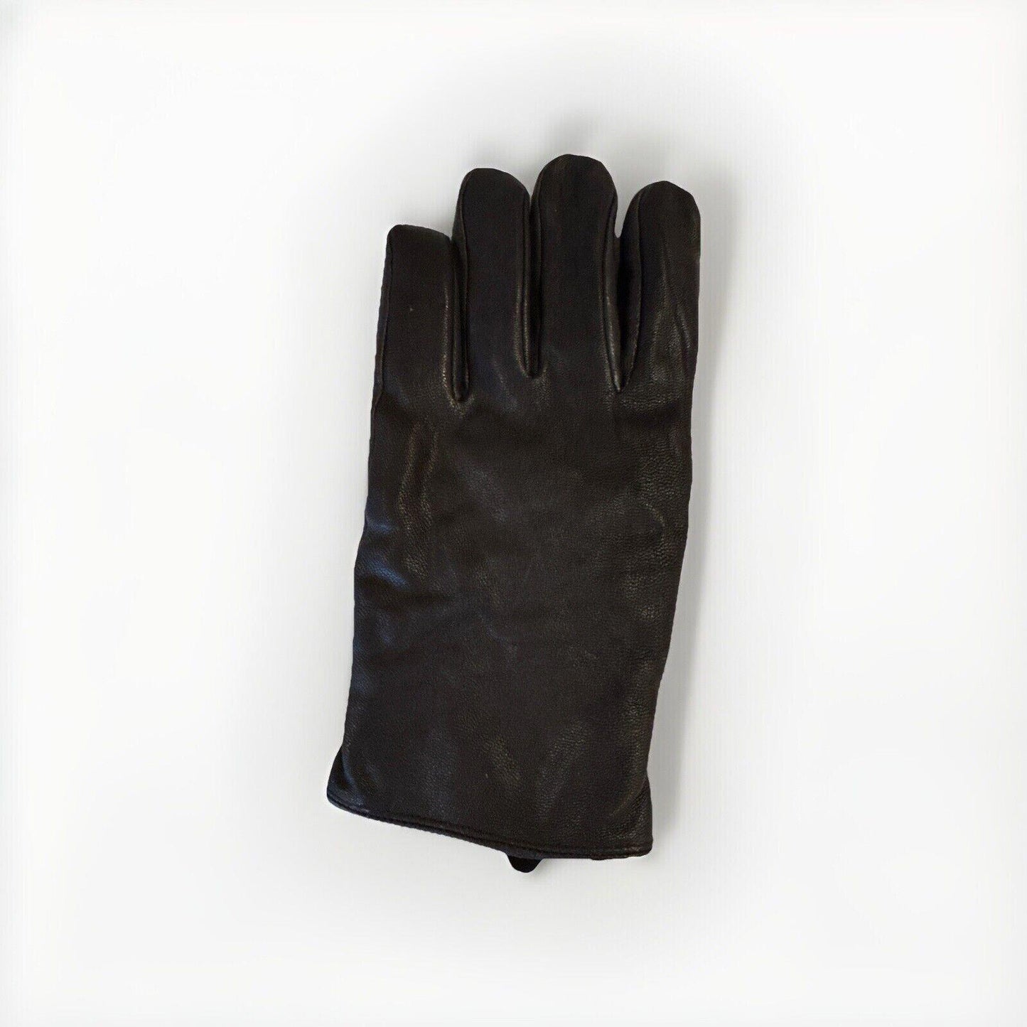 Calvin Klein Women Leather Touchscreen Gloves Black Size L