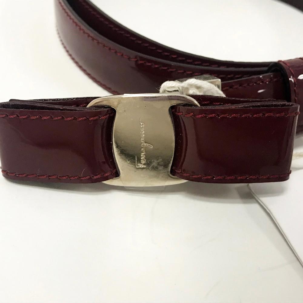 Salvatore Ferragamo Bordeaux Patent Leather Belt