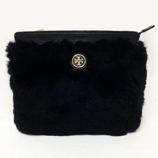 Tory Burch Peyson Muffler Black Fur Wristlet
