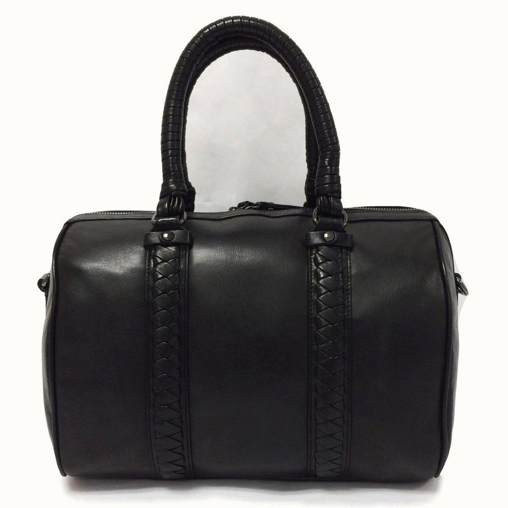 Elie Tahari Natalie Black Leather Satchel