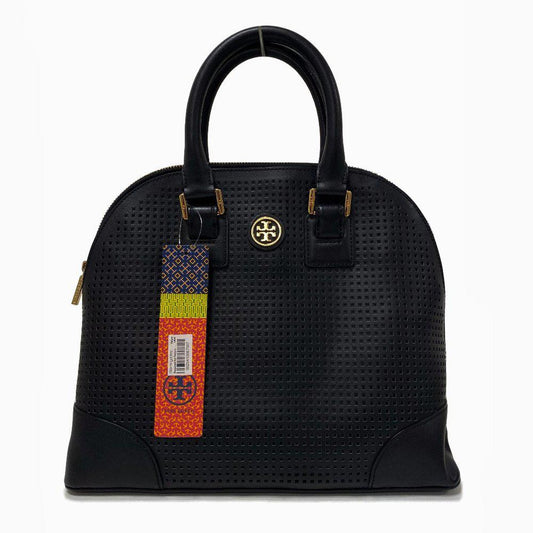 Tory Burch Robinson Perforated Black Dome Satchel