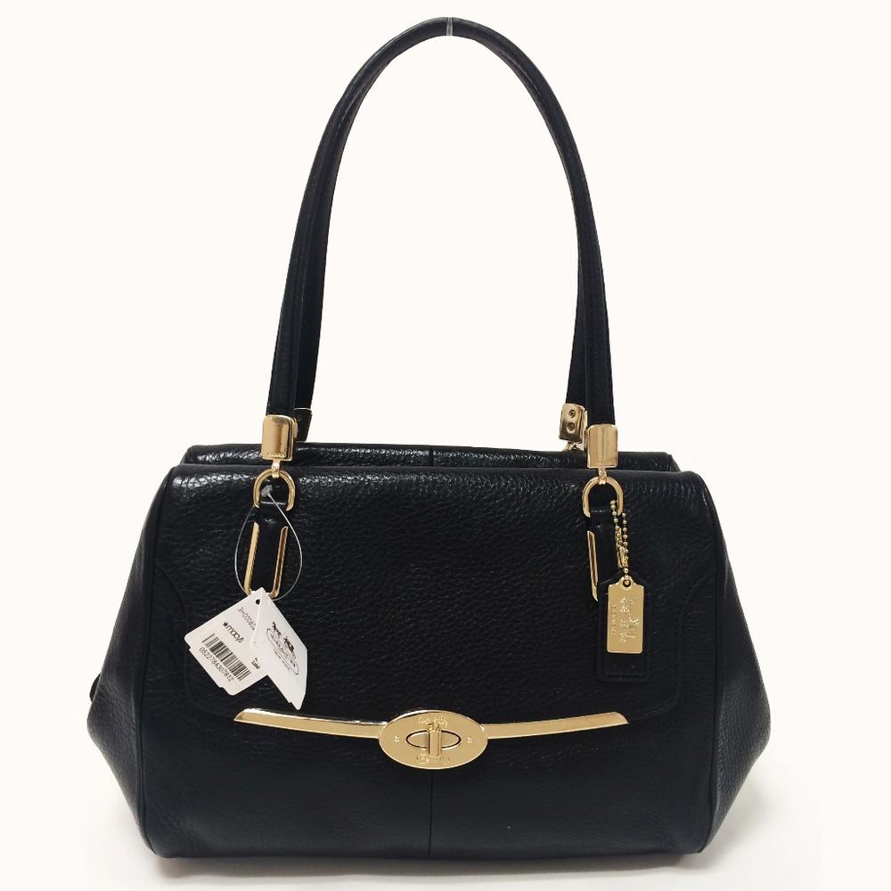 COACH 25169 Madison Black Leather Shoulder Bag