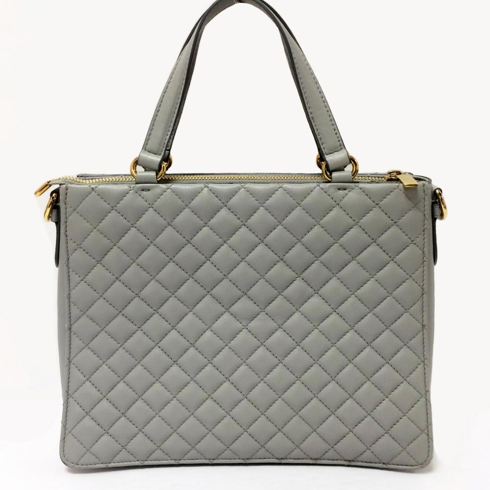Salvatore Ferragamo Pearl Grey Leather Bag