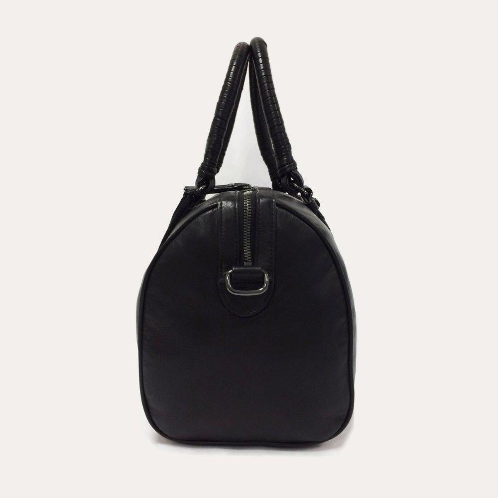 Elie Tahari Natalie Black Leather Satchel