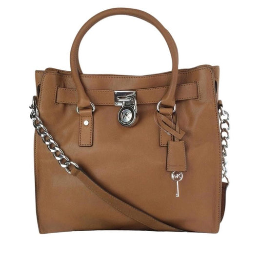 MICHAEL KORS Hamilton Large Brown Leather Satchel Bag