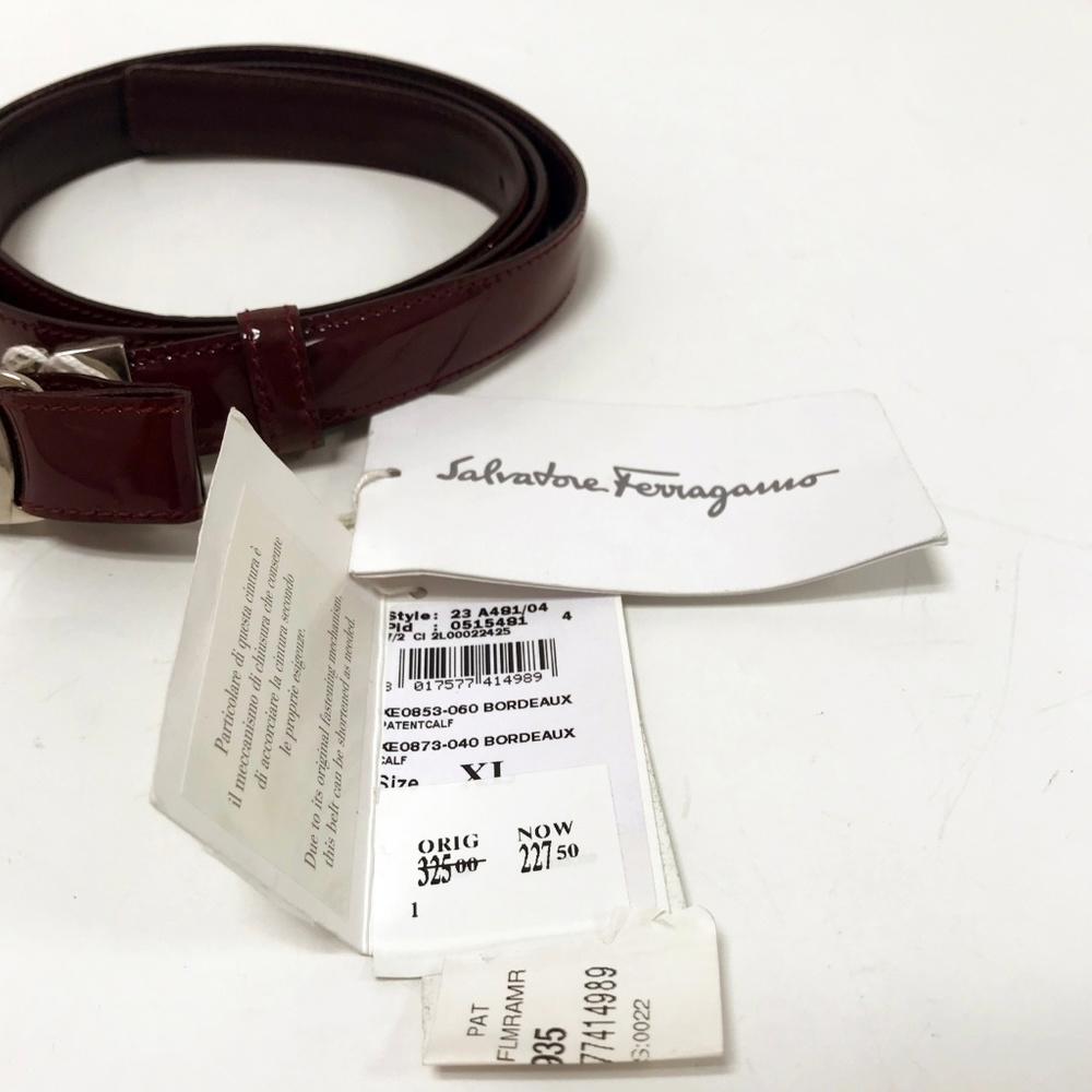 Salvatore Ferragamo Bordeaux Patent Leather Belt