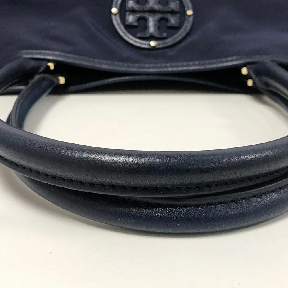 Tory Burch Normandy Blue Stacked Logo Tote