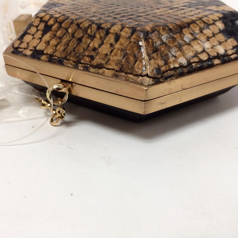 Be & D Snake Embossed Leather Clutch