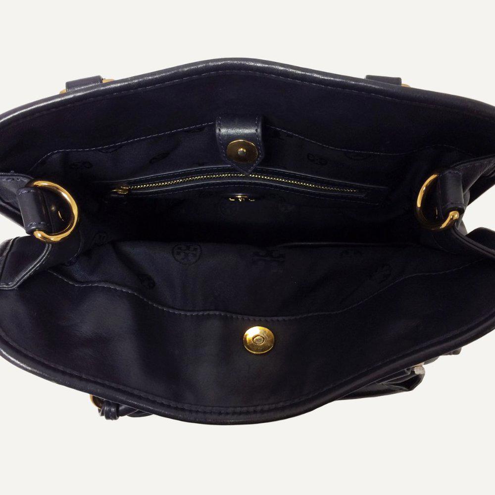 Tory Burch Priscilla Navy Blue Leather Bag
