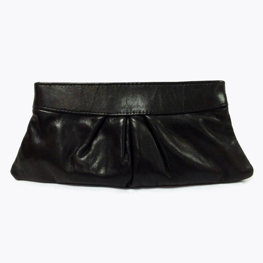Lauren Merkin Eve Black Leather Clutch Bag