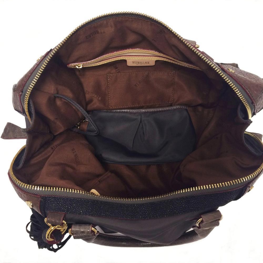 MZ Wallace Jesse Bedford Brown Nylon Satchel