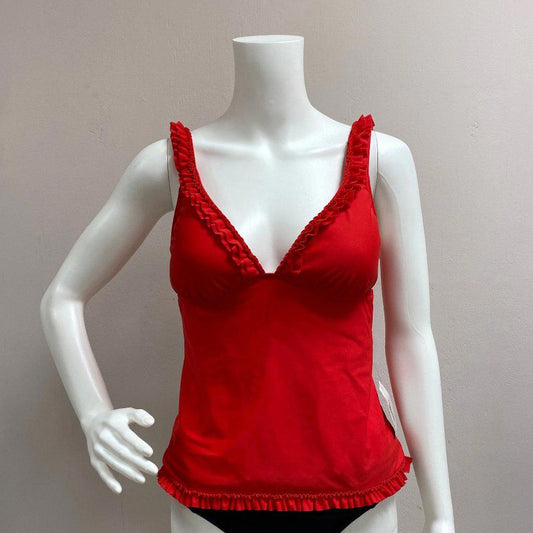 ABS by Allen Schwartz Red Tankini Swim Top