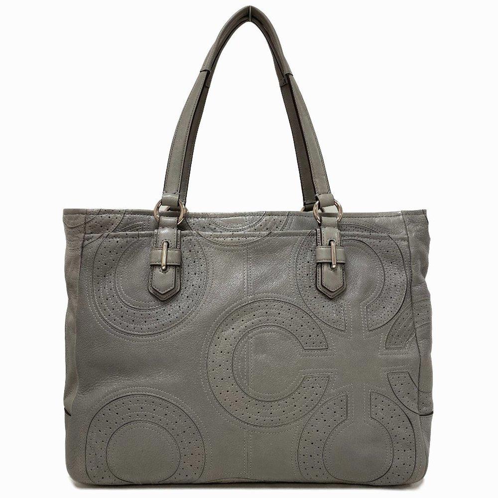 Coach 17821 Chelsea Inlaid Grey Leather Shopper Tote
